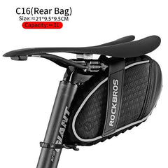 Rear Waterproof Bike Saddle Bag | Reflective Seatpost Bicycle Bag with Large Capacity