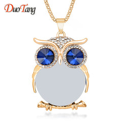 Eye-catching Crystal Owl Pendant Necklace for Women - Giortazo