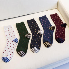 Fashionable Mens Dress Cotton Socks 5 Pairs - Giortazo