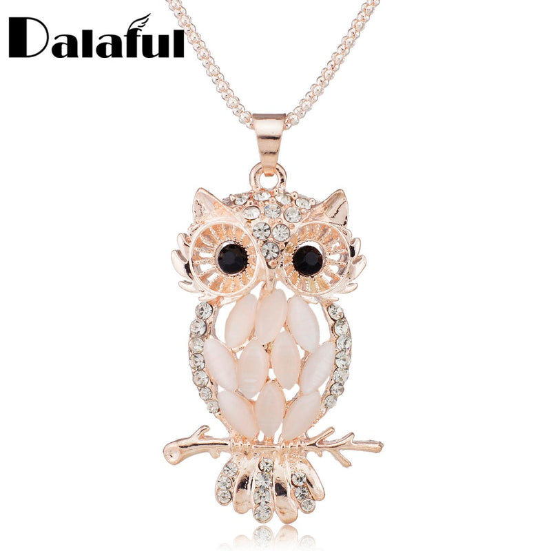 Gorgeous Crystal Owl Pendant Necklace for Women - Giortazo