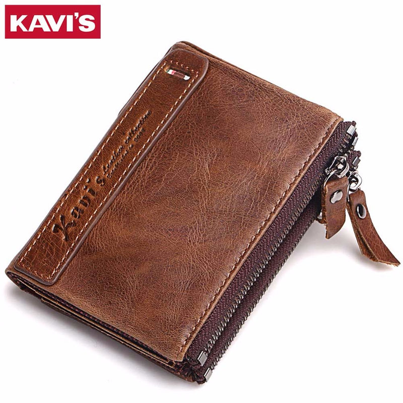 Classic Leather Coin Wallet for Men With Zipper - Giortazo