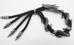 Vintage Adjustable Leather Rope Charm Bracelets and Bangles for Men - Giortazo