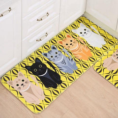 Cat inspired printed Non-Slip Floor Mats - Giortazo