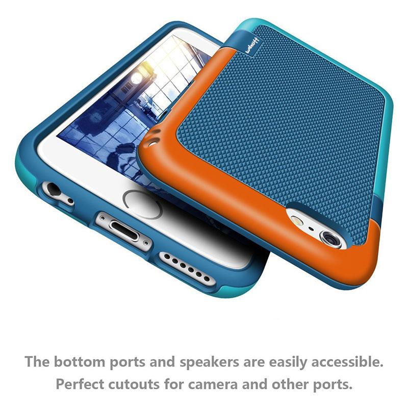 2-in-1 Candy Color Shockproof Hybrid Case with Tough Plastic Soft Silicone Case for iPhone 6 - Giortazo