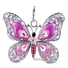Gorgeous Rhinestone Butterfly Pendant Necklace - Giortazo