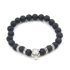 Charm Bracelet with Natural Onyx Stone Beads - Giortazo
