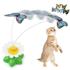 Rotating Colorful Butterfly & Bird Cat Toy - Giortazo