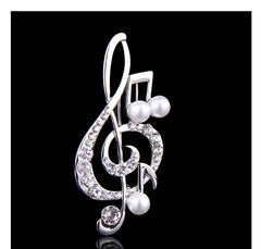 Elegant Gold Silver Plated Music Style Brooch - Giortazo